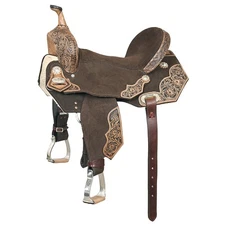 HS 16 In Hilason Flex Tree Western Horse Floral Trail Barrel American Leather