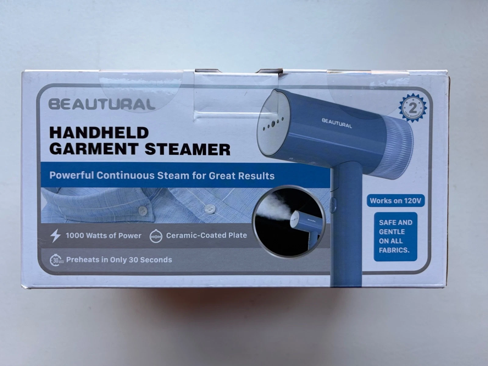 BEAUTURAL HandHeld Garment Steamer, 120v, Lightweight Compact Design, Travel
Opens in a new window o