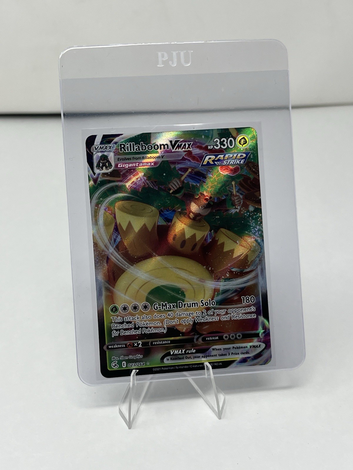 Pokémon TCG Rillaboom VMAX Fusion Strike Holo Ultra Rare Card 023/264 NM