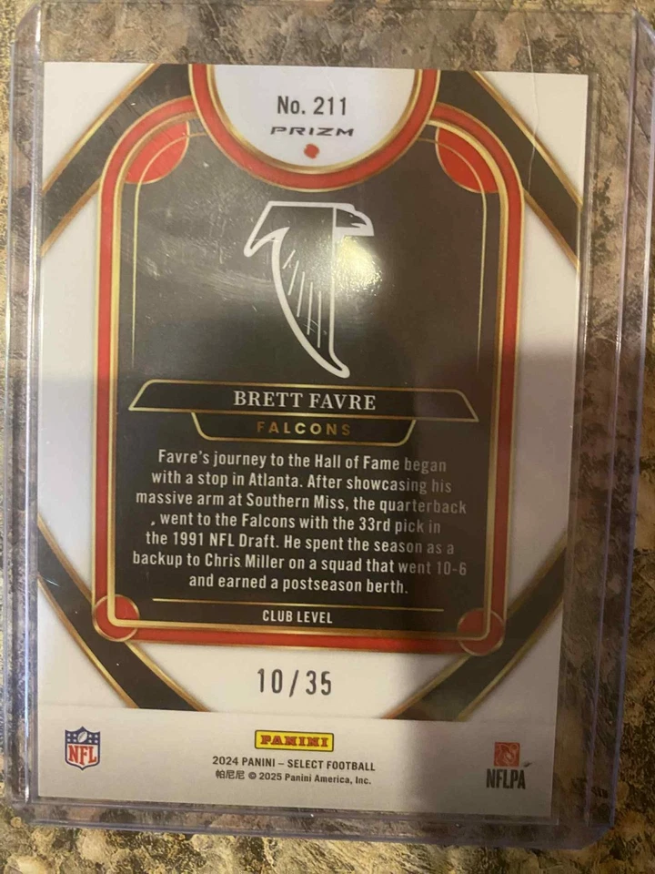 2024 Select Orange & Blue Shock Brett Farve (Atlanta Falcons) /35 - Изображение 2 из 2