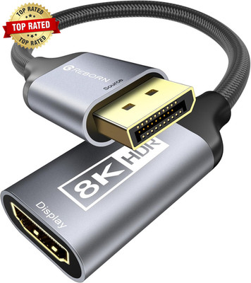 Displayport 1.4 to HDMI 2.1 Adapter 8K@60Hz/4K@120Hz Unidirectional DP Male to H