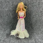 Vintage 1966 Crystal Barbie Doll Toy Figure With Purple Eyes Jewelry Necklace