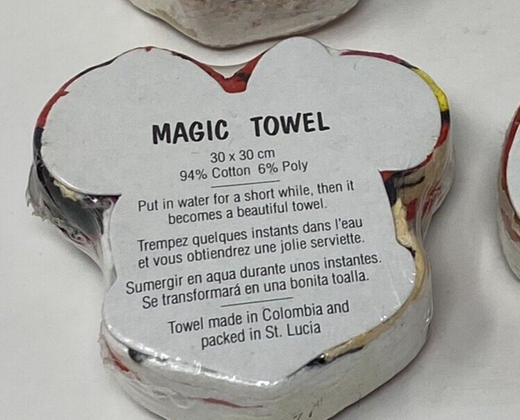 FOUR Disney Mickey & Minnie Mouse Magic Towel WASHCLOTH Pkg Mickey