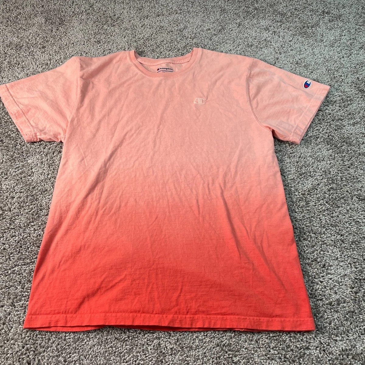Champion Shirt Adult Medium Orange White Logo Street Wear Cotton Mens B09