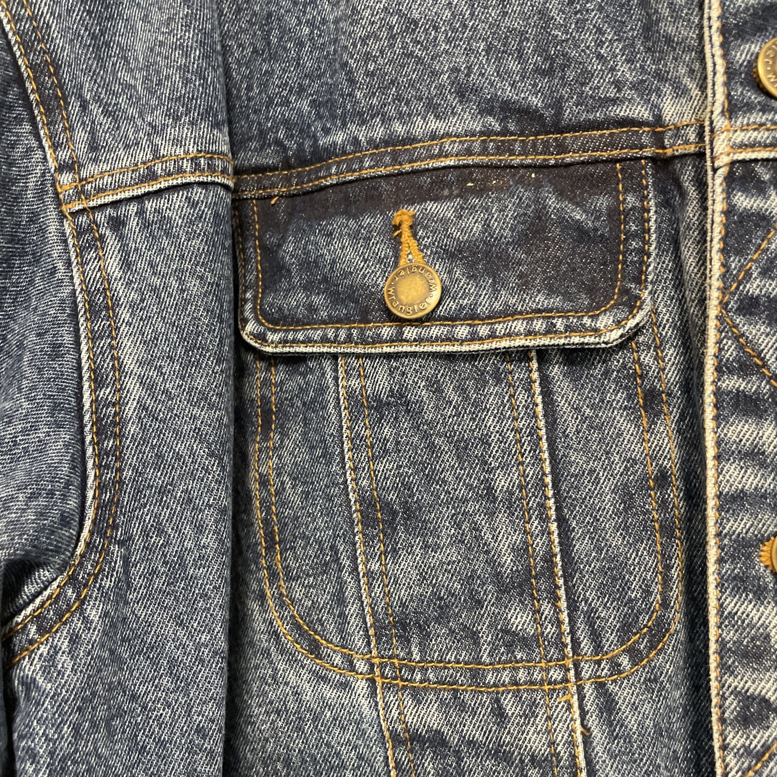 Men's Wrangler Rugged Wear Flannel Lined Denim Jacket… Gem