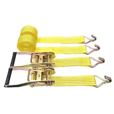 2PK 2" x 15' 5000 lb Ratchet Straps J Hook Heavy Duty Tie Downs