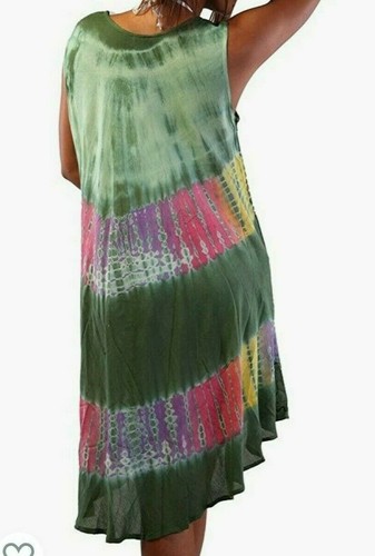 Vestido Paraguas Bordado Tie-Dye OS Ligero y Brisa Playa Encubrimiento Rayón - Imagen 18 de 18