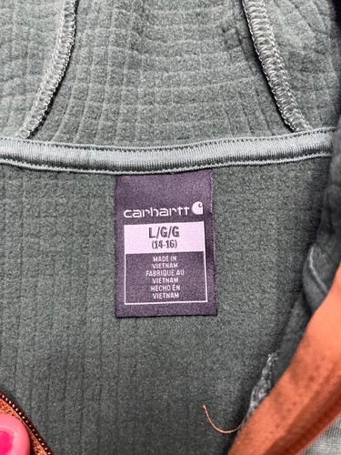 Carthartt green Force long sleeve Full zip hoodie jacket sz M 10-12 E1 $43 - Picture 5 of 5