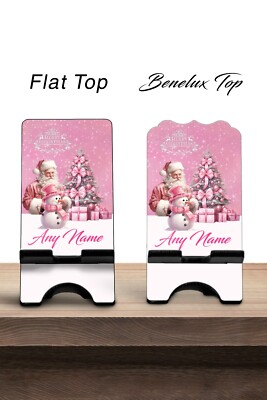 Personalized Wooden Phone Stand Organizer Santa Clause Snowman Christmas Gift -1