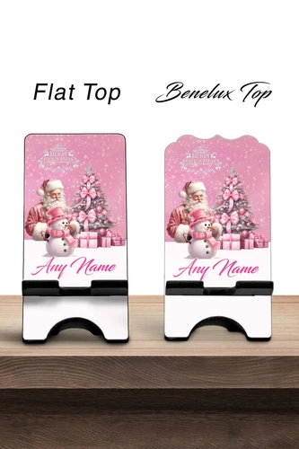 Personalized Wooden Phone Stand Organizer Santa Clause Snowman Christmas Gift -1