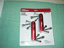 Hyper Tough 2-pack Folding Nut Drivers, NIP, SAE & Metric