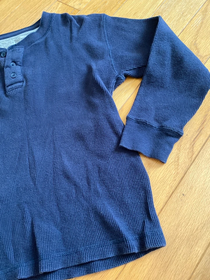 Faded Glory, Vintage Wash boys blue thermal long sleeve shirt size medium 8/10 - Image 2 of 4