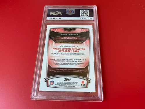 Tarjeta de novato John Brown 2014 Topps cromado refractor/199 PSA 10 - Imagen 2 de 2