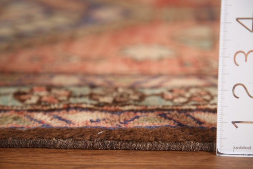 Vegetable Dye Heriz Tribal Vintage Handmade Runner Rug 4x11 Hallway Wool Carpet - 第 22/23 張圖片