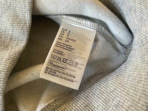 Mens H&M Relaxed Fit Crewneck Sweatshirt Fleece Sweat Pullover Grey Size S Small - Picture 8 of 8