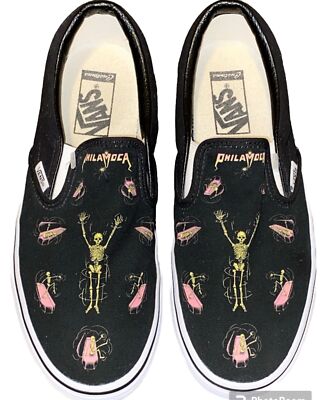 Vans Of The Wall Customs Skeleton Low Top Sneakers Mens Sz 