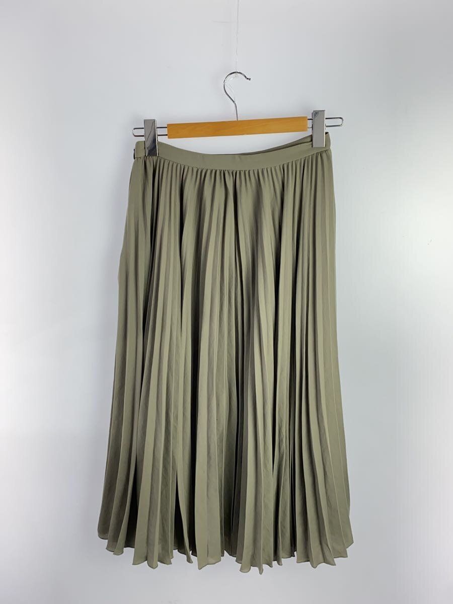 DRIES VAN NOTEN Long Skirt 36 Polyester Khaki Plain Pleats DRIES VAN NOTEN Long Skirt 36 Polyester Khaki Plain Pleats