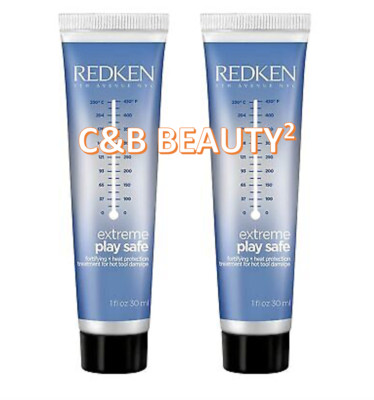 REDKEN extreme play safe 3-in-1 Leave-in Treatment 1oz Travel Size X2 *FREE SHIP