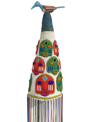 374880 Stunning African Yoruba Beaded King Crown 23.5
