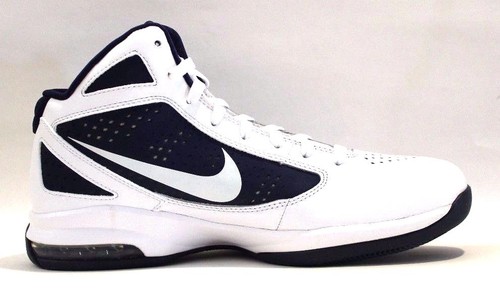 Nike men's Air Max Destiny Basketball Shoes,White/Mid Navy/Mtlc/Silver - Picture 4 of 9