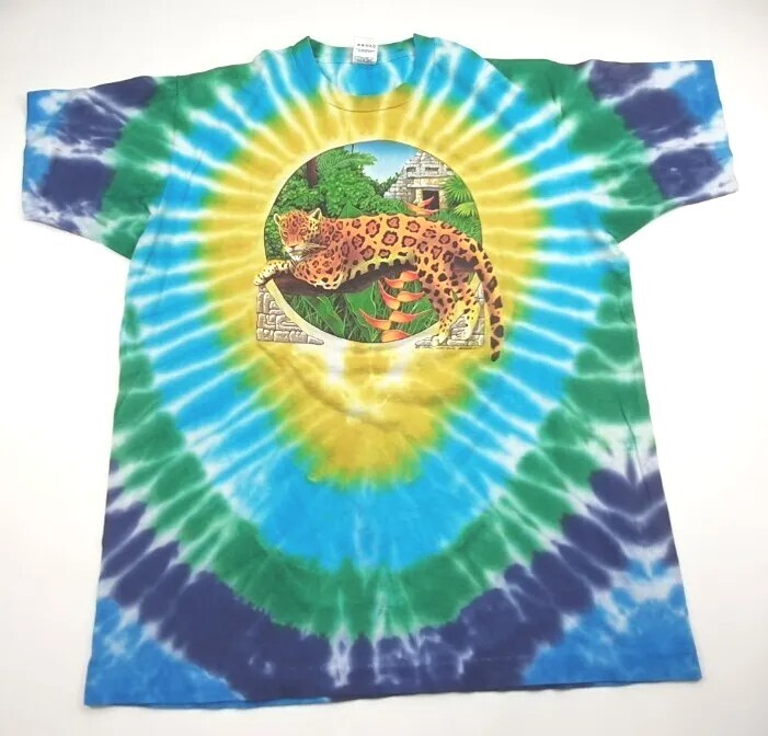 Javier Agredo Vtg '91 Tie Dye Single Stitch T Shirt Sz XL Adult