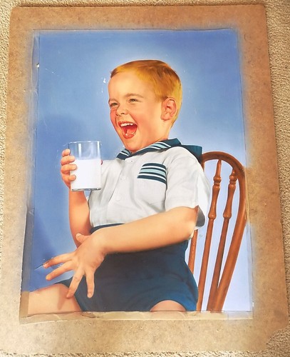 Vintage Milk Advertising Prototype Posters Photograph The Weiller Co. 3 Pieces - Picture 3 of 8
