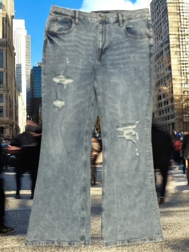 Aero High Rise Flare Distressed Jeans size 16R Aeropostale Stretch Relaxed Wide - Picture 2 of 7