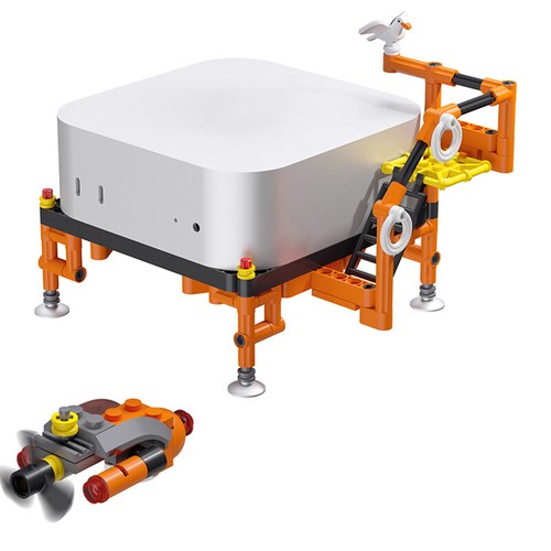 Drilling Platform Building Blocks Toy Desktop Computer Cute Holder Mini PC B _wa - Afbeelding 5 van 12