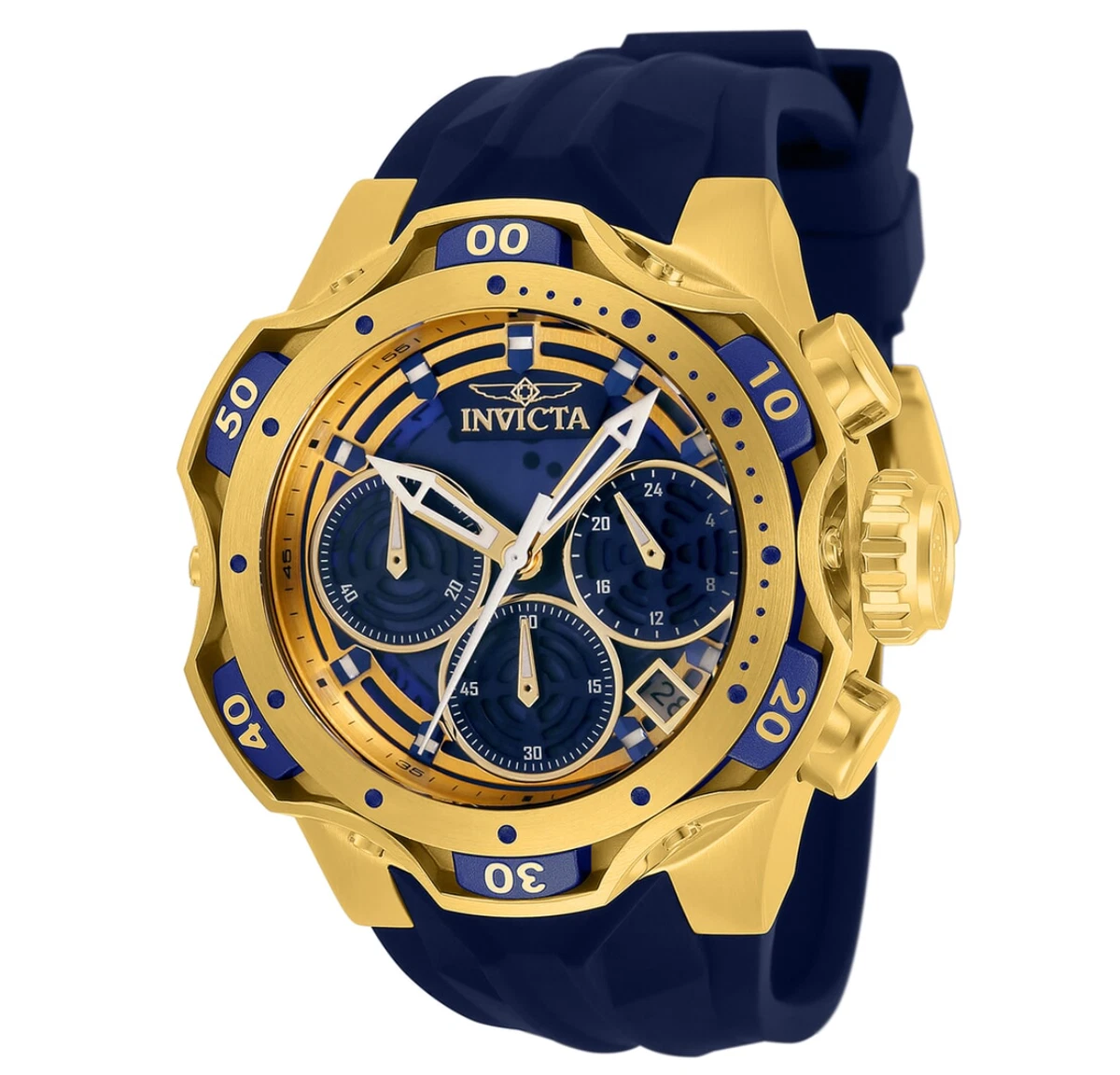 Invicta Venom Lady Women s 44mm Dark Blue Dial Gold Chronograph