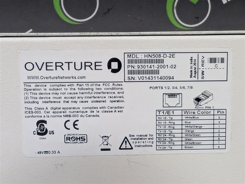 Modem Ethernet haute vitesse 508-D 930141-2001-02 Ouverture HN508-D-2E d'occasion - Photo 3/4