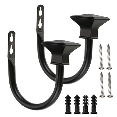 Set Of 2 Square Metal Decorative Curtain Hold Backs Wall Mounted