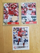 Joey Votto Bat Relic 2022 Topps Series 1, Base and Base 1987 3 card lot