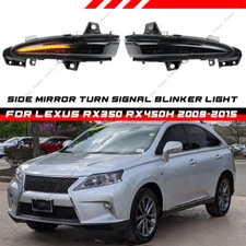 Smoke Dynamic LED Side Mirror Turn Signal Light For 2009-2015 Lexus RX450H RX350