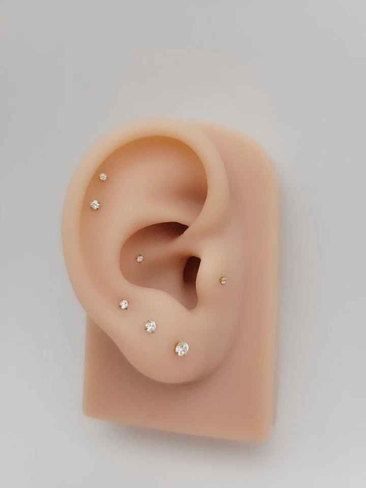 20G/18G/16G Titanio 2mm~3mm Pasador Labret, Pendiente Trasero Plano Sin Rosca Foto 2 de 4