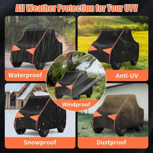 600D UTV Cover 2-3 Seaters Heavy Duty Waterproof for Polaris Ranger RZR Can Am - Picture 7 of 7