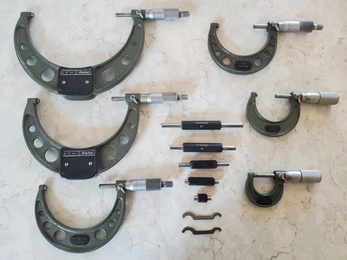 Mitutoyo outside micrometer 6pc. set 0-6" with calibration standards without box