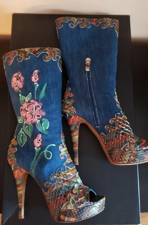 LORIBLU Boots Leather/Jeans Wash Size 37 - Image 3 of 4