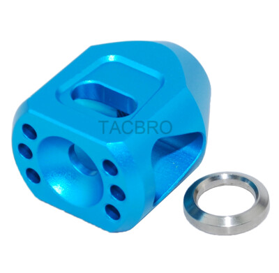 Anodized Aluminum 1/2x28 TPI Mini Tanker Muzzle Brake for .223 - Color Var