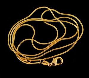 Authentic 10 Pcs 1mm Gold Plated Snake Chain Necklace 16-30"