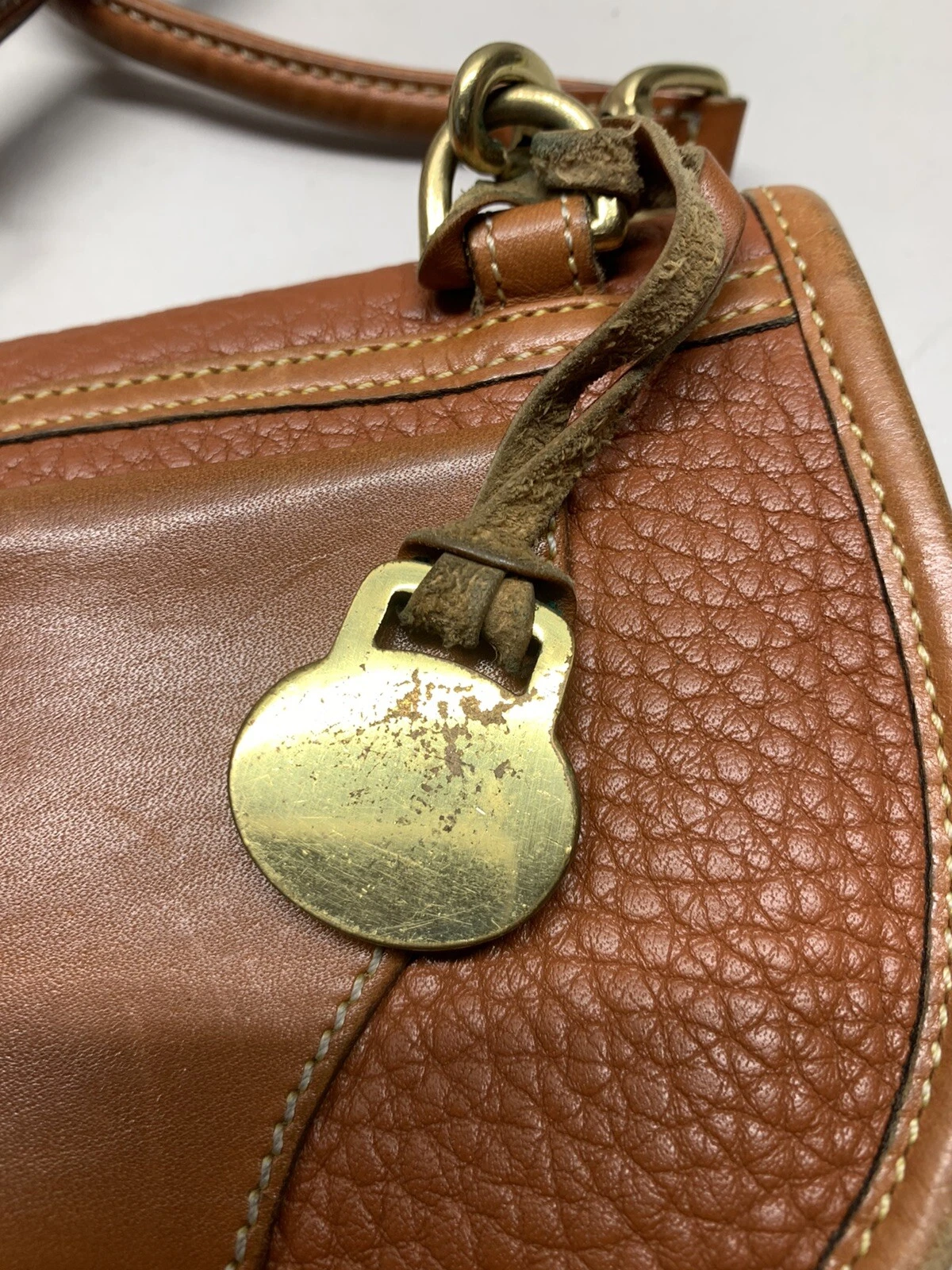 Borsa a tracolla vintage Dooney & Bourke piccola pelle marrone tracolla Russet rara