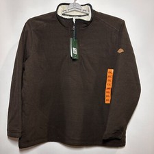 Orvis Men  s Brown Sherpa Lined Fleece 1/4 Zip Pullover Sweater XXL