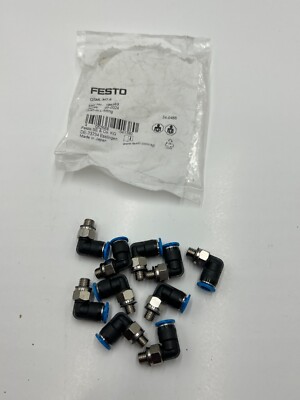 (QTY 10) Festo Threaded Joint Push-in L-fitting QSML-M7-6