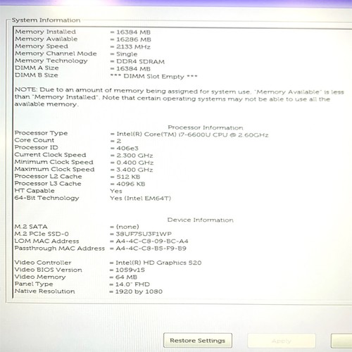 Dell Latitude 7480 14" FHD Intel i7-6600U 2.60 Ghz 16GB 256GB NVMe Win11 No Batt - Picture 6 of 6