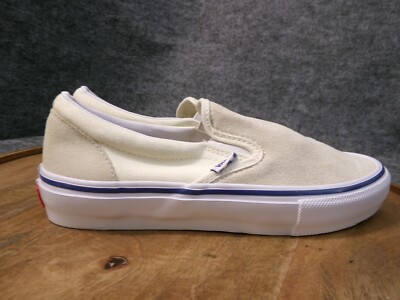 Vans Men's Skate Classic Slip On Pro Off White Low Top Suede Shoes Size 6.5 US