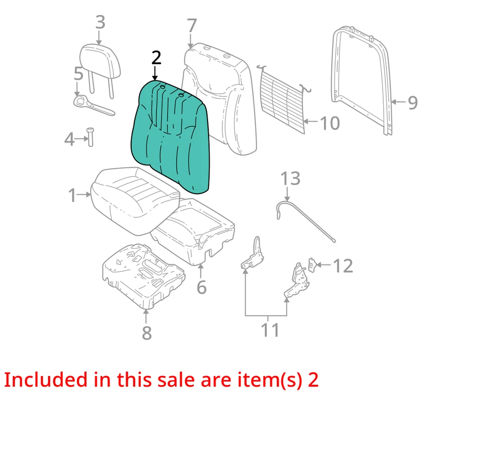 ADEQUADO PARA 2003-2005 PONTIAC GRAND AM COVER ASM D/SEAT BK CUSH * 88991951 - NOVO FABRICANTE DE EQUIPAMENTO ORIGINAL - Imagem 3 de 4