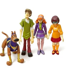 4pcs Scooby Doo Crew Mates Gang Shaggy Daphne Velma Action Figures 5'' Toys Rare