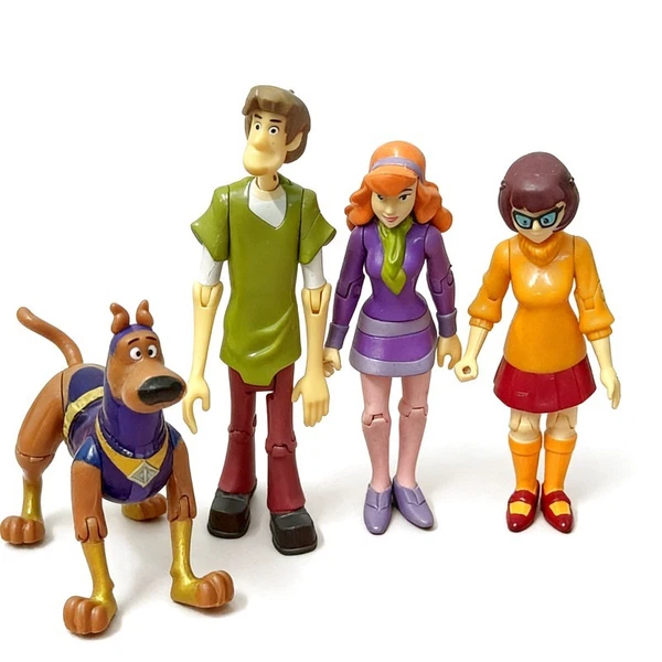 4pcs Scooby Doo Crew Mates Gang Shaggy Daphne Velma Action Figures 5'' Toys Rare