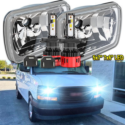 x6'' LED Headlight Hi/Lo Beam 6000k for GMC Savana 1500 2500 3500 Safari Van