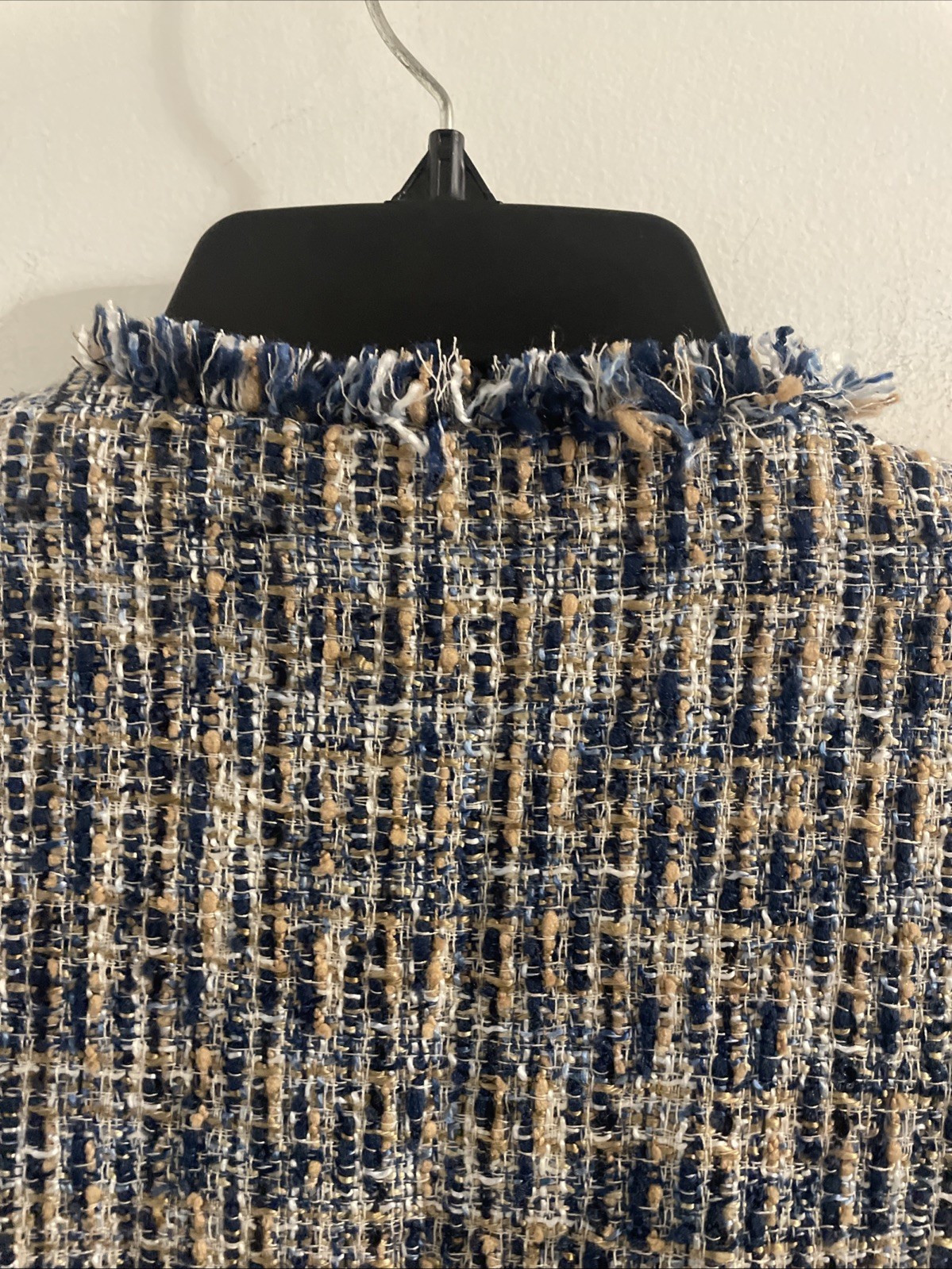 J McLaughlin Small Boucle Walker Jacket Blue Tan … - image 11