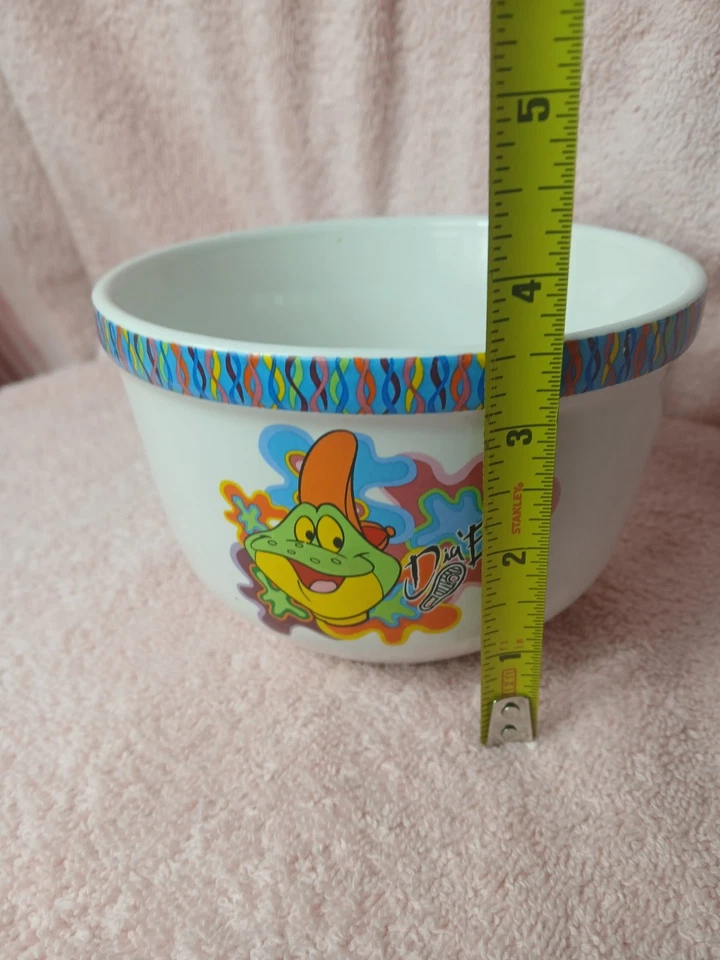 Tigela de cereais vintage Kellogg's 2002 Dig 'Em Houston Harvest cerâmica branca - Imagem 4 de 4